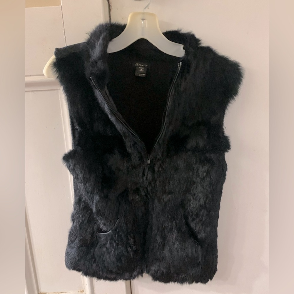 Arden B fur blend black vest
